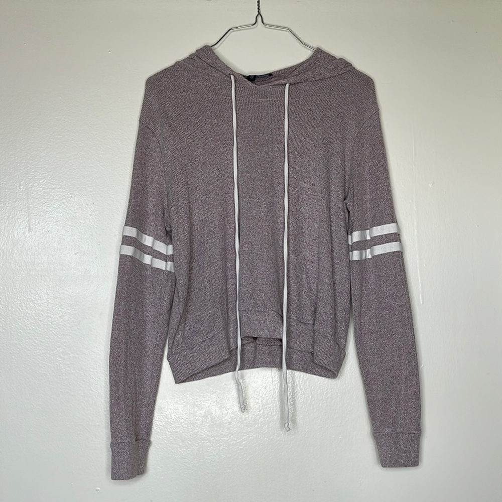 One Clothing Los Angeles Lavender Long Sleeve With Stripes Hoodie Size Medium